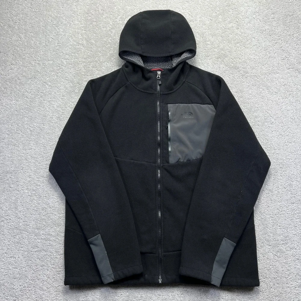 The North Face Jacket XL Black Hooded Fleece Sherpa Zip Up Gorpcore Chimborazo